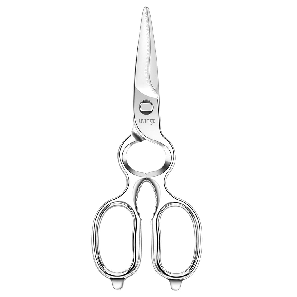 LIVINGO Kitchen Forged Shears Heavy Duty Come Apart Ultra Sharp Multi-Function Stainless Steel Scissors Bottle Opener, Nut Cracker 22cm