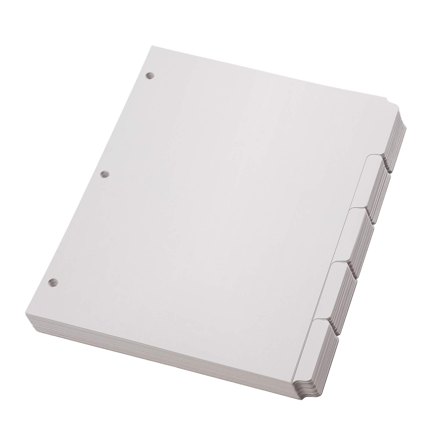 Oxford Binder Dividers, Blank Write-On, White, 1/5-Cut Tabs, Letter Size, 3-Hole Punched, 5 Tabs Per Set, 100 Dividers (20 Sets), for School, Office, and Home Organization