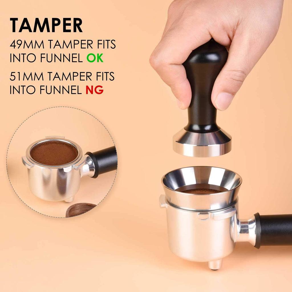 51mm Espresso Dosing Funnel, MATOW Stainless Steel Coffee Dosing Ring Compatible with 51mm Portafilter