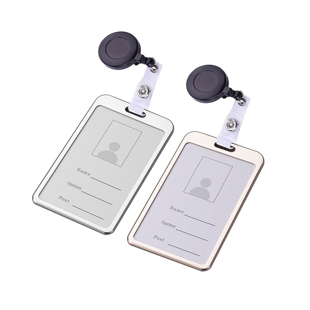 JANYUN 50 Pcs Retractable Badge Reel Clips Holder for Hanging ID Card Name Key Chain (Black)