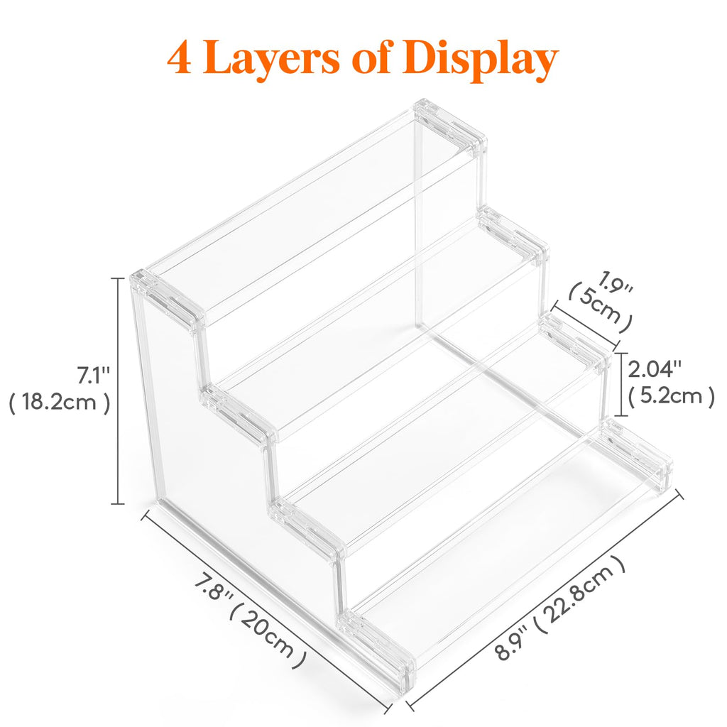 Lifewit 4 Tier Perfume Organizer, Clear Fragrance Shelf, Acrylic Display Stand for Cupcake, Desserts, Figurines, Makeup, Display Risers Holders for Holiday, Birthday, Party Organizer Decor,1 Pack