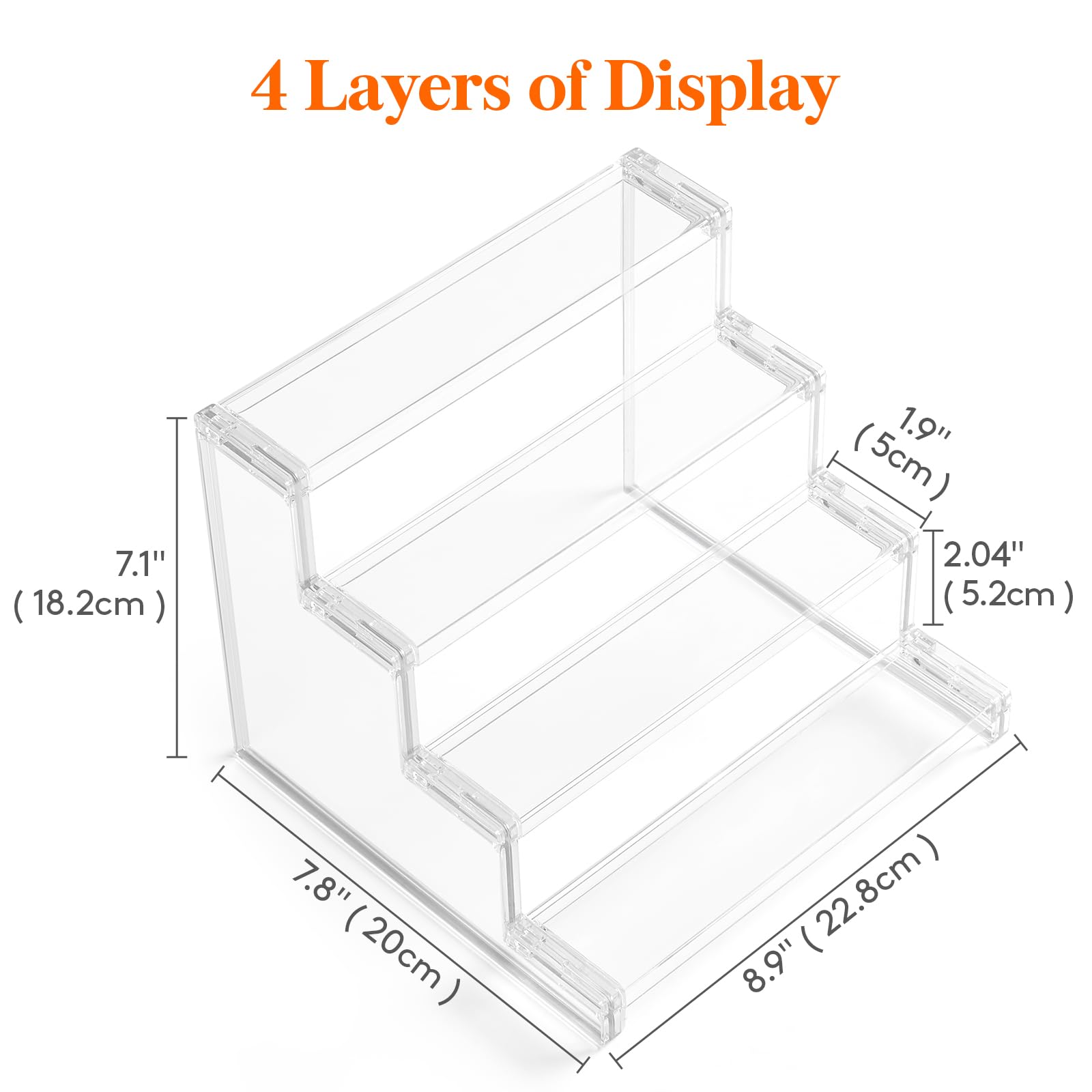 Lifewit 4 Tier Perfume Organizer, Clear Fragrance Shelf, Acrylic Display Stand for Cupcake, Desserts, Figurines, Makeup, Display Risers Holders for Holiday, Birthday, Party Organizer Decor,1 Pack