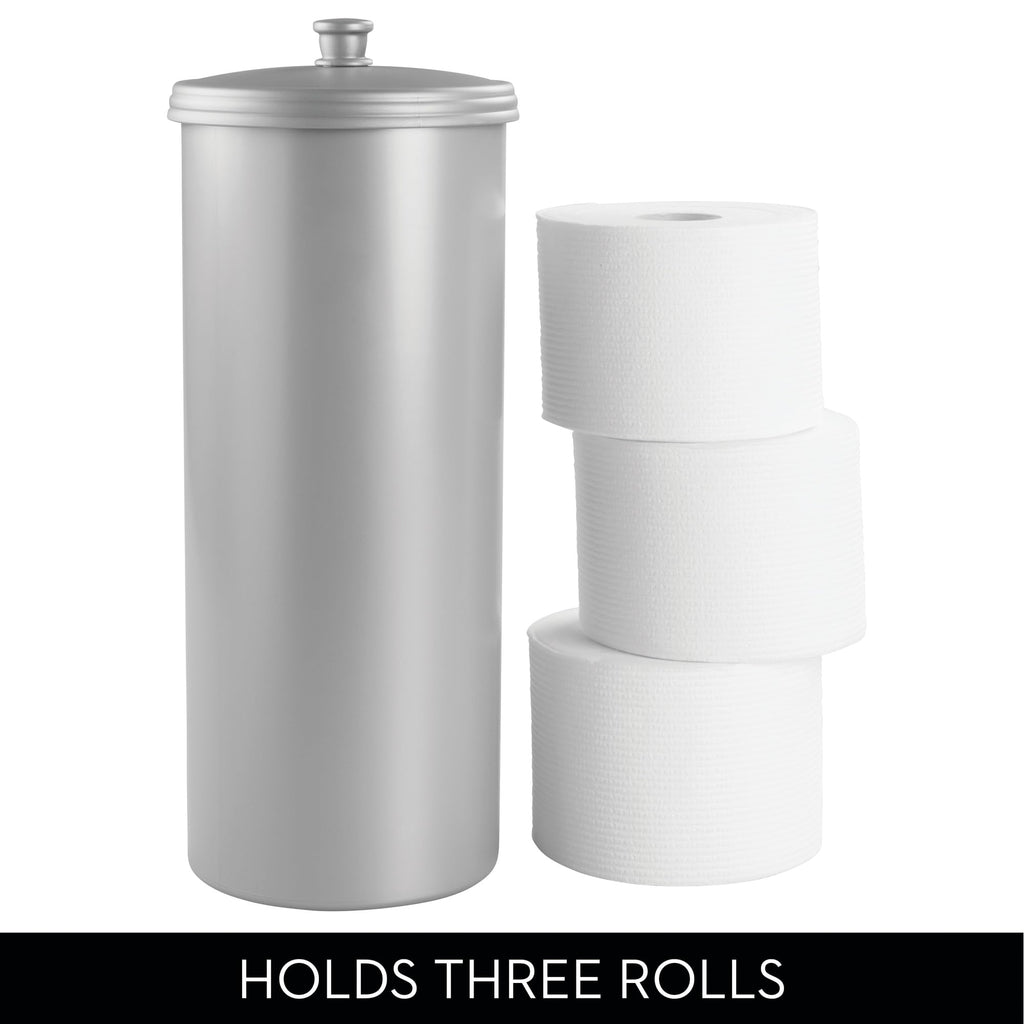 iDesign Kent Bathware, Free Standing Toilet Paper Roll Holder for Bathroom Storage - Gray