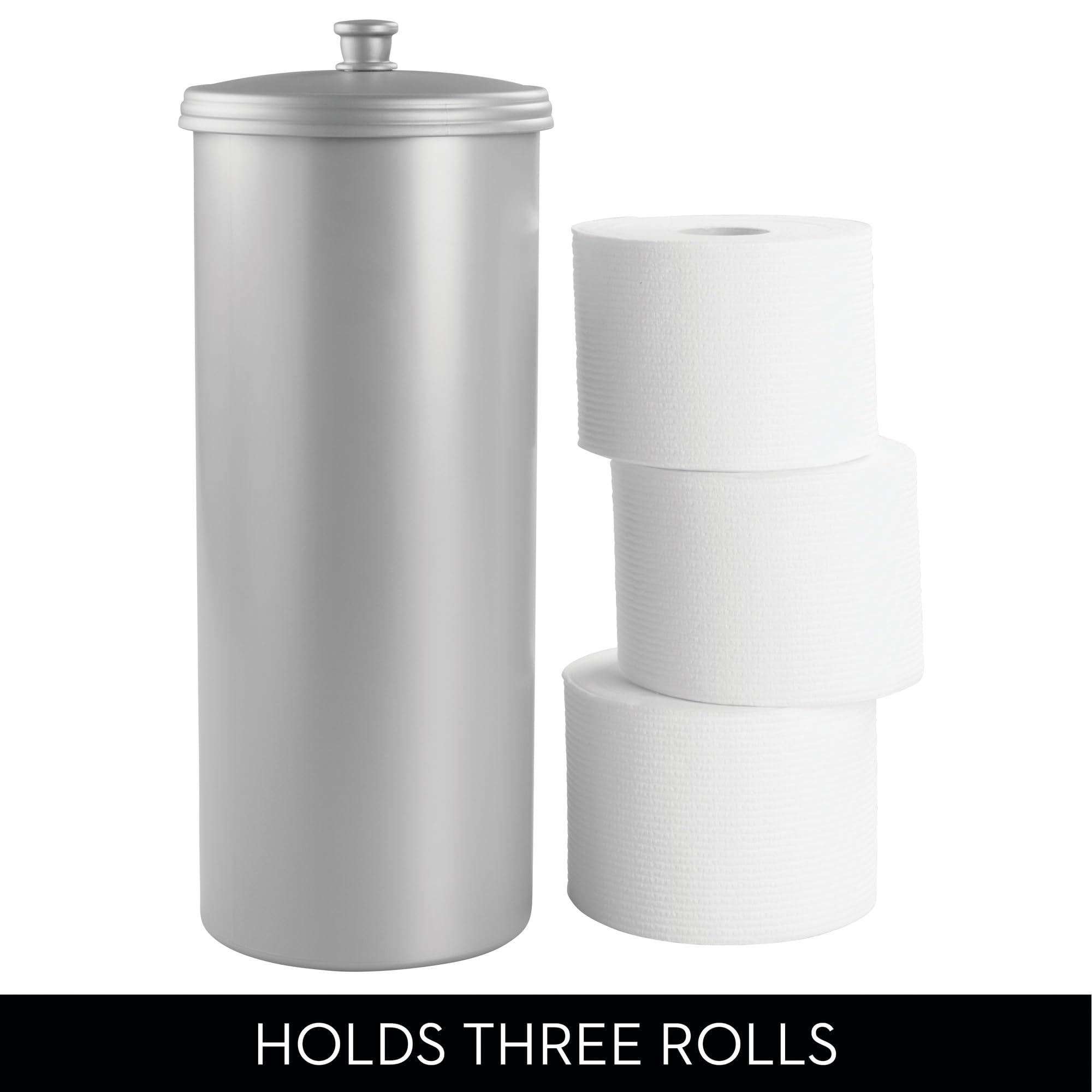 iDesign Kent Bathware, Free Standing Toilet Paper Roll Holder for Bathroom Storage - Gray