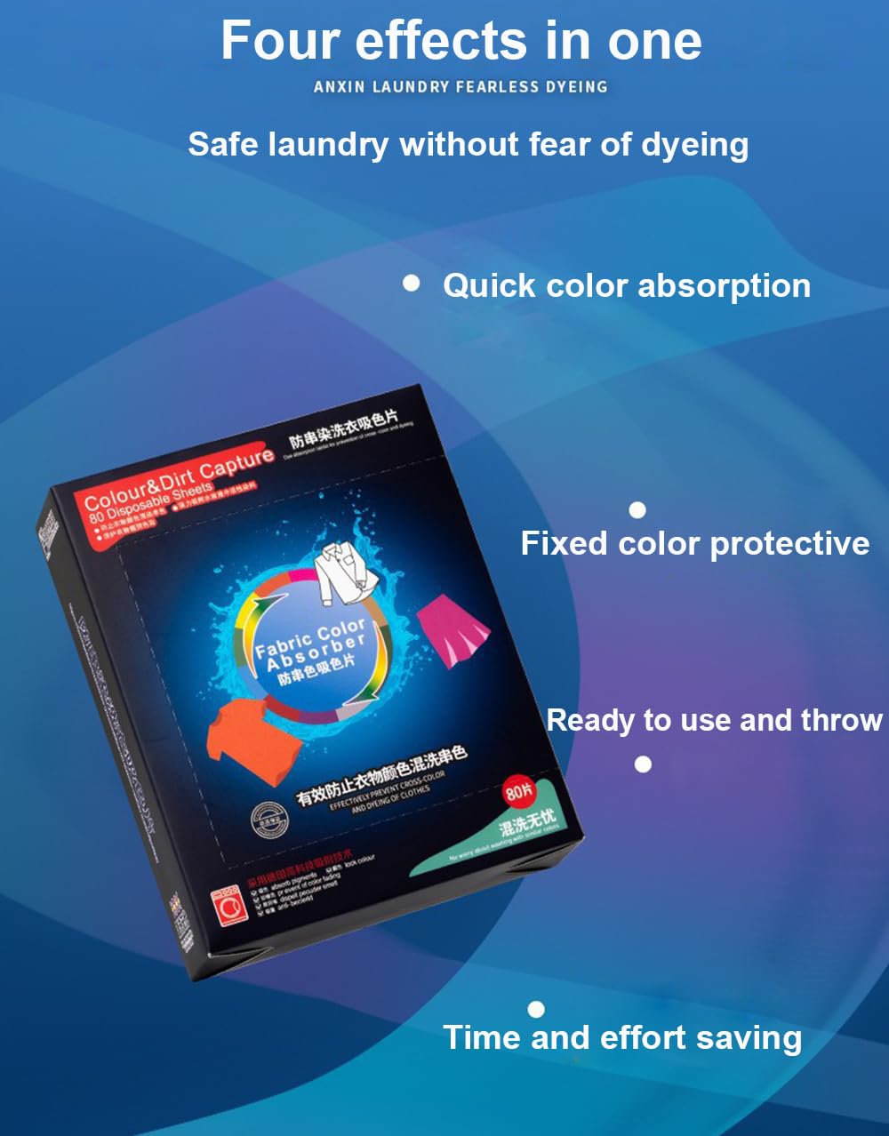 Colors Absorber Laundry Sheets 240 Count, Dye Guard Color Grasper Sheets to Prevent Clothes for Washing Machine, Fragrance Free Color Trapping for Home or School, Maintain Original Colors of Cloth