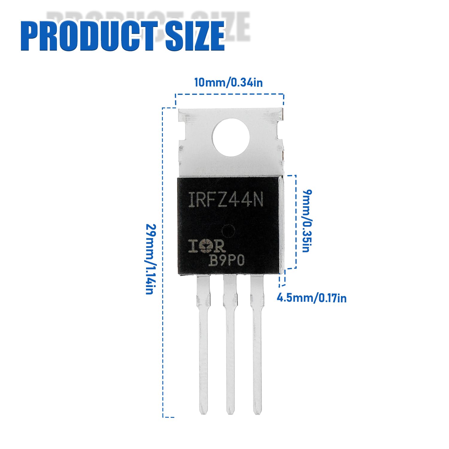 BOJACK 10 Values 50 Pcs IRFZ44N IRF510N IRF530N IRF540N IRF640N IRF740 IRF840 IRF3205 IRF9540 IRF Series transistors MOSFET Assortment Kit