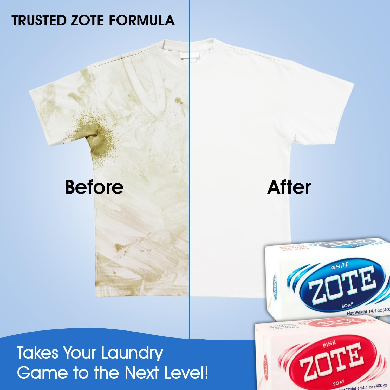 Laundry Soap Bar By Zote Soap - Stain Remover - Catfish Bait - 2 Pack of Zote Soap Pink And White (2 x 14.1 oz, 400g each) - In Special BoomQQ Packaging…