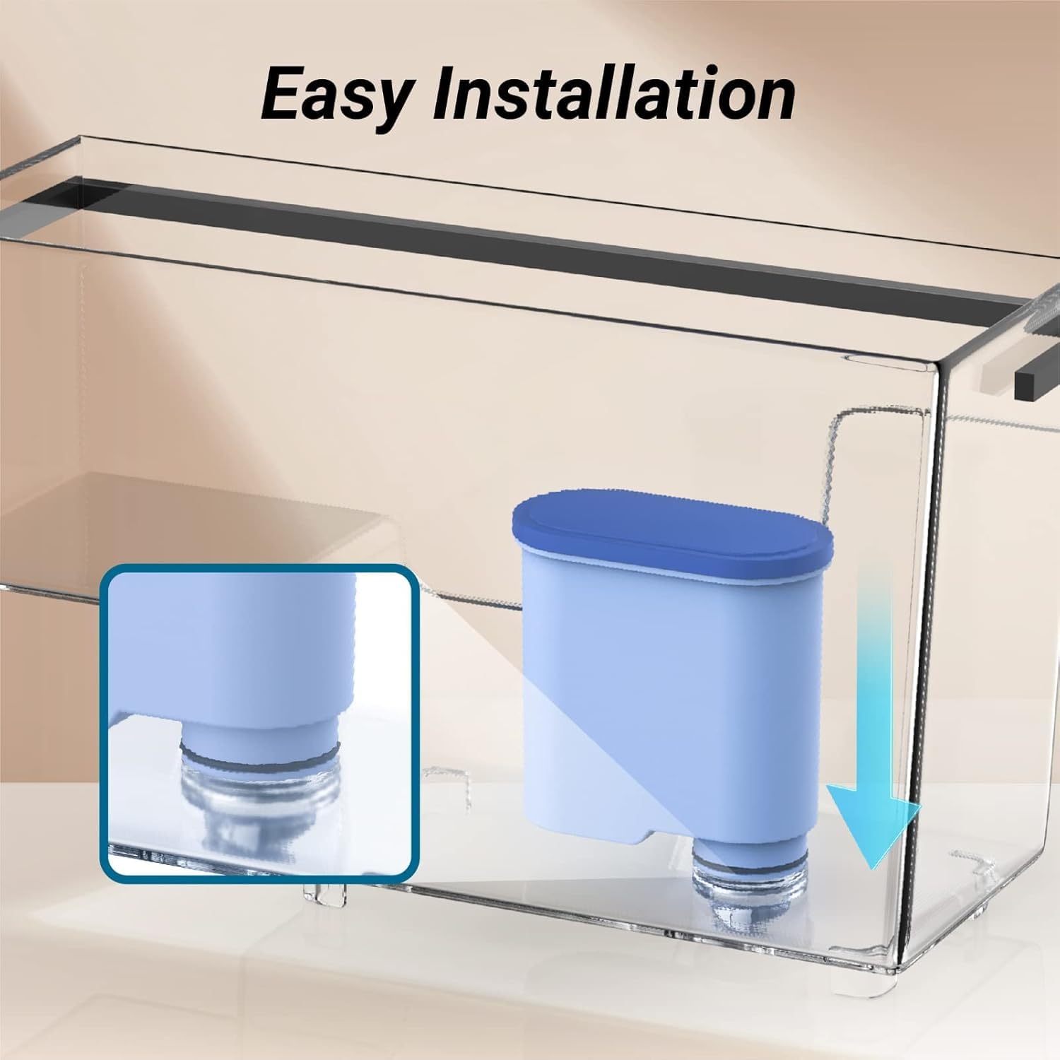 Coffee Water Filter Compatible with Philips Saeco AquaClean CA6903/10/00/01/22/47,Espresso Replacement Filters (4 Pack)