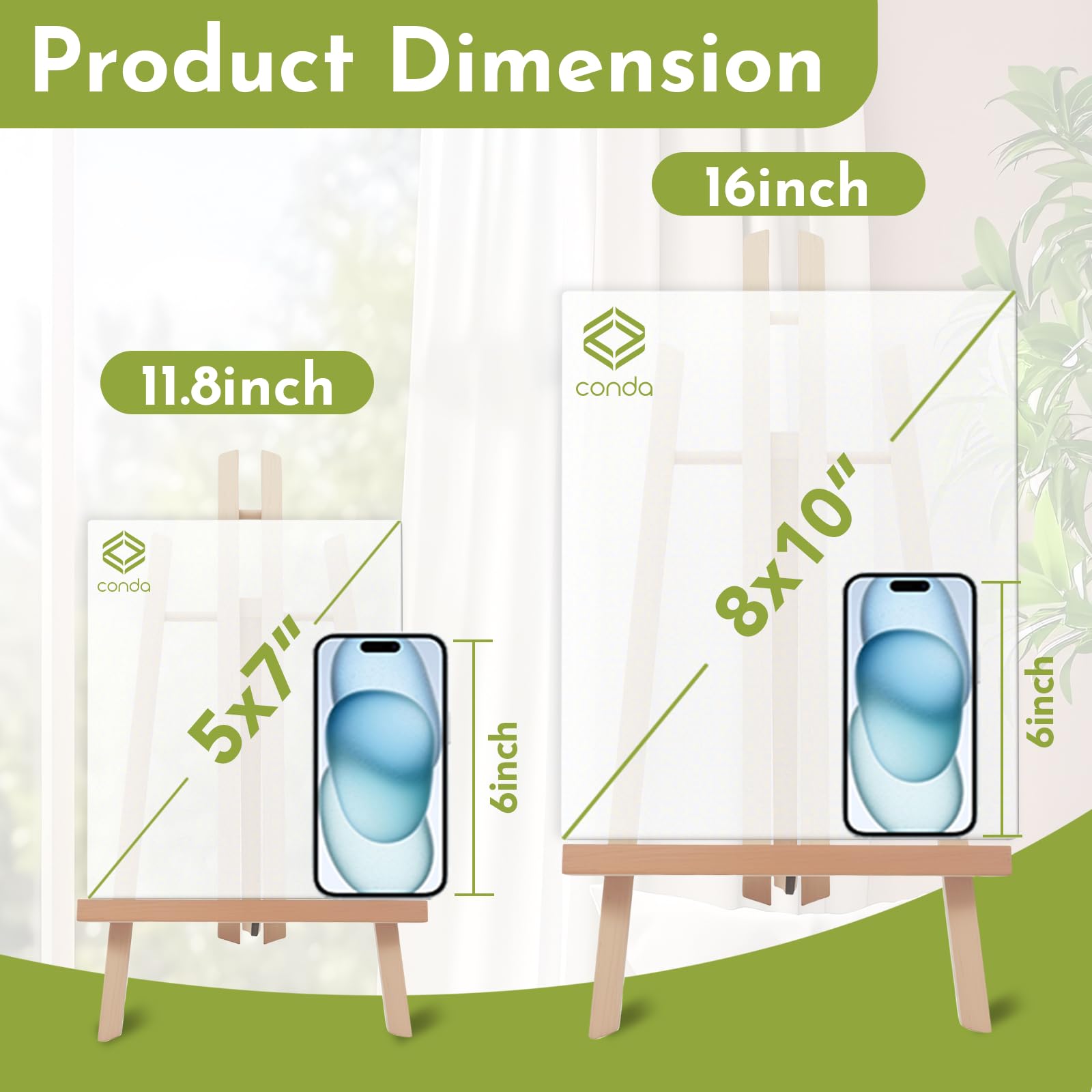 CONDA 6 Pack 16" Tabletop Display Easel, Portable A-Frame Tripod Display Easel for Painting Party & Displaying Canvases, Photos, Display Tripod Holder Stand for Students Kids Beginners