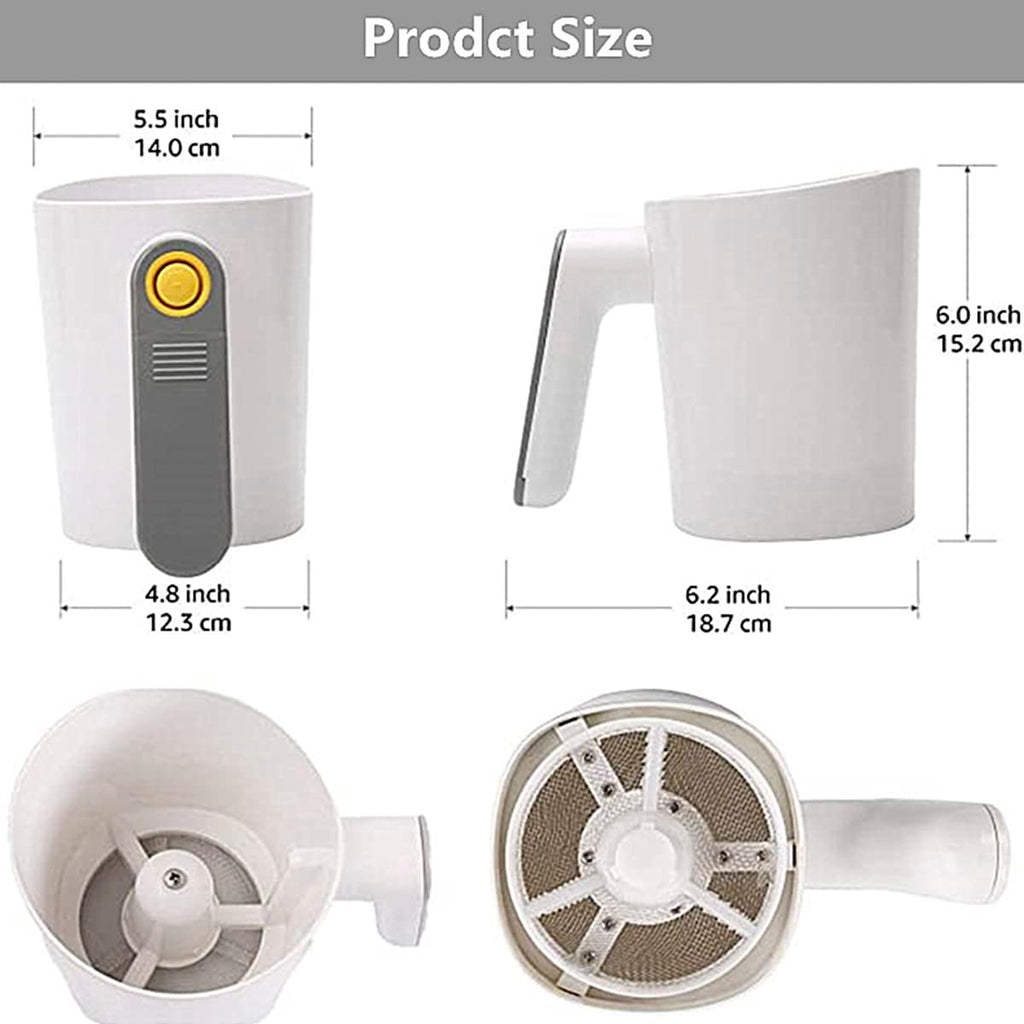 4 Cup Electric Flour Sifter, Fine Mesh Stainless Steel Baking Sieve Handheld Flour Sieve, Automatic Flour Strainer Battery Operated Powder Sieve Strainer for Baking Cakes, Pastries, Pies and Desserts