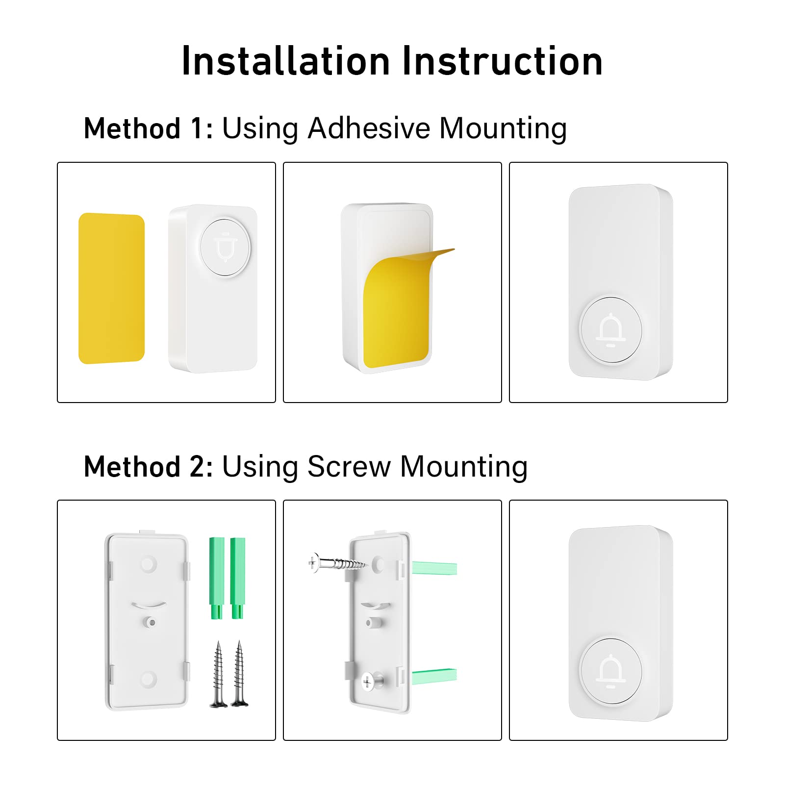 SECRUI Doorbell, Easy Installation Wireless Door Bell Kit with 1000FT Ultra-Long Range, 32 Chimes, 5 Volume Levels for Home, Classroom, Office-White