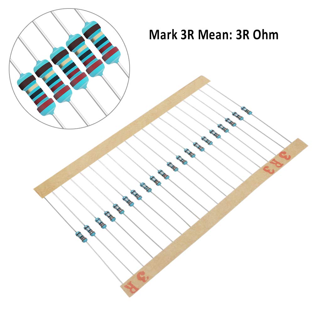 2600 Pieces 130 Values Resistor Kit, 1% Assorted Resistors 1 Ohm-3M Ohm 1/4W Metal Film Resistors Assortment with Storage Box for DIY Projects and Experiments