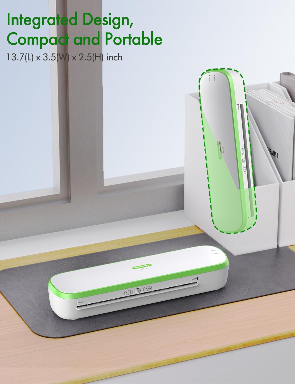 SINOPUREN Laminator Machine 9-Inch Thermal – Fast Warm-Up, Jam-Free, Quiet – Includes Sheets, Cutter & Corner Rounder – for Home, School, Office – Fits A4 & Letter Size – Made for Canada