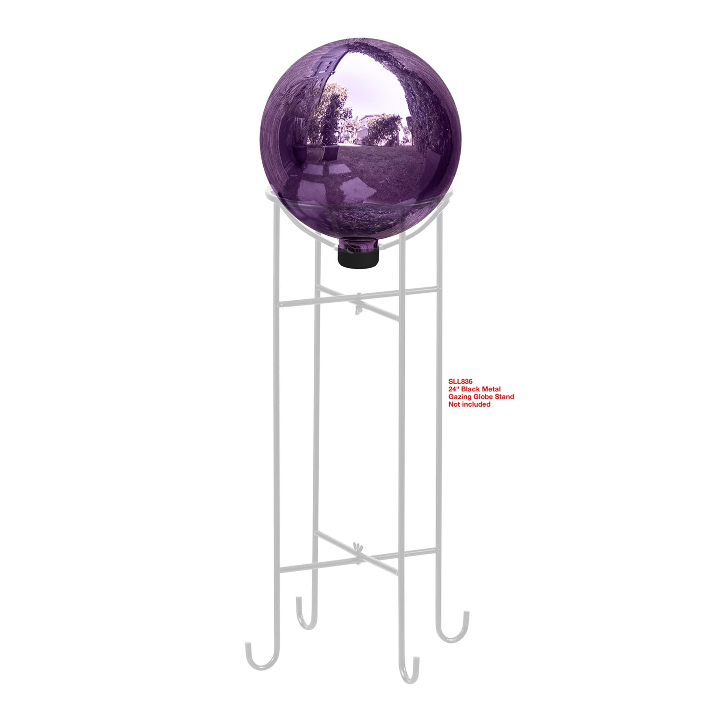 Alpine Corporation 10" Diameter Indoor Outdoor Glass Gazing Globe Yard Decoration, Purple
