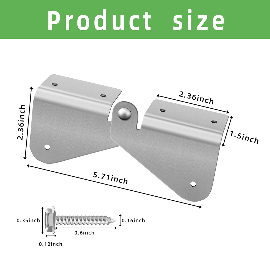 4Pcs Gutter Extension Hinge, Downspout Extension Flip-Up Hinge, Easy DIY Installation on Any Size Rectangle or Square Downspout (4)
