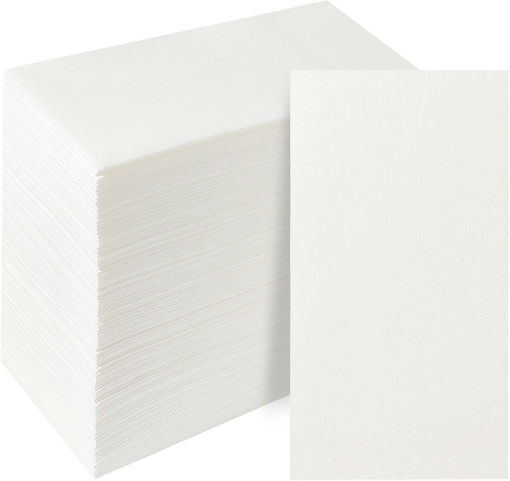 PEACHICHA Disposable Hand Towels, Linen Feel Guest Towels, Cloth Like Paper Napkins, White Bathroom Napkins, Thick Elegant Absorbent 20 * 40 cm, Total 100 Pcs