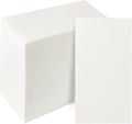 PEACHICHA Disposable Hand Towels, Linen Feel Guest Towels, Cloth Like Paper Napkins, White Bathroom Napkins, Thick Elegant Absorbent 20 * 40 cm, Total 100 Pcs