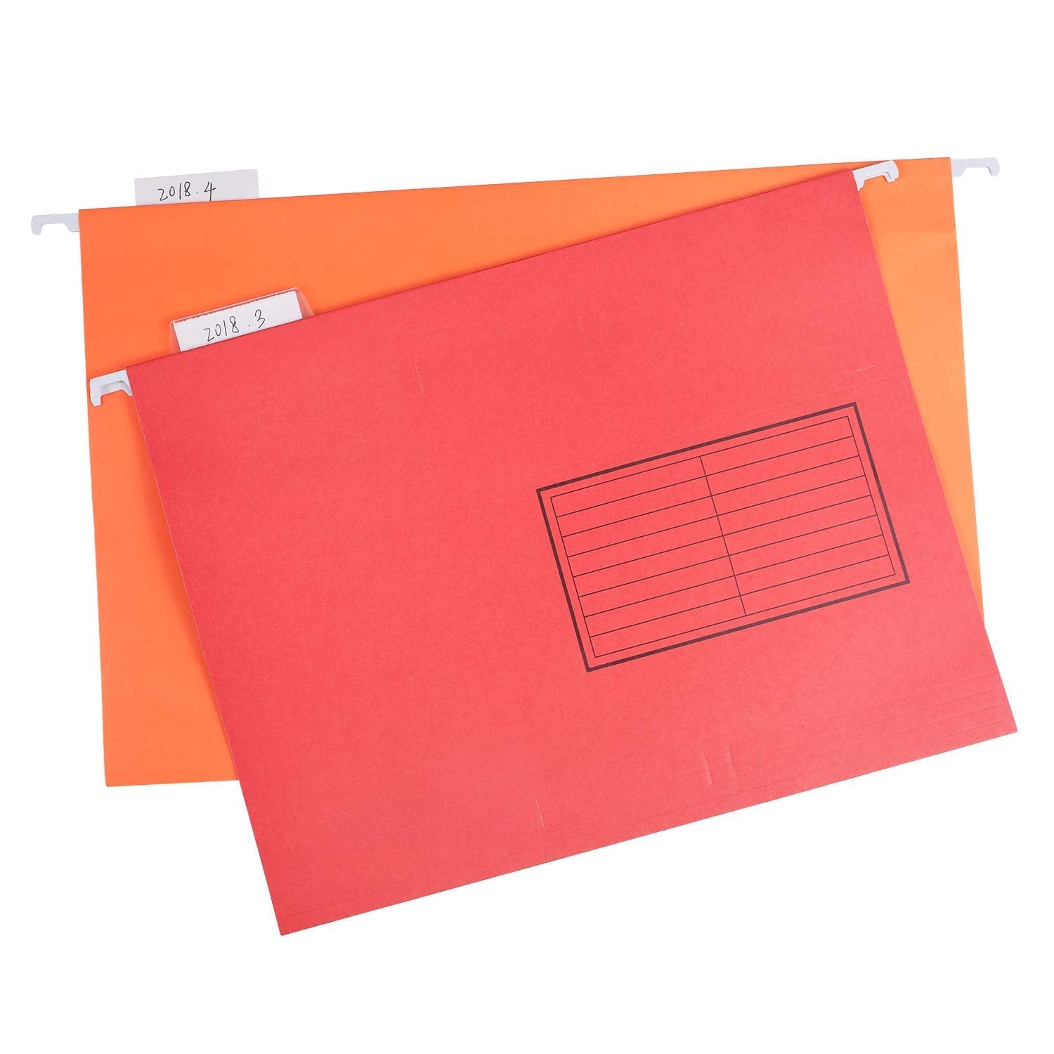 File Folder Tabs, 180 Sets Multicolor Hanging File Folder Tabs and Inserts for Organize, 2 Inch Clear Plastic Hanging File Tabs for Quick Identification