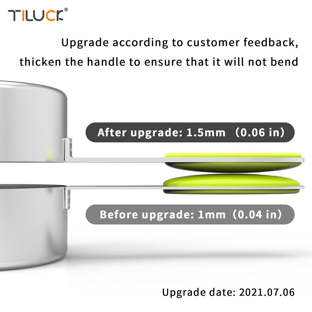 TILUCK Measuring Cups and Magnetic Measuring Spoons Set, Stainless Steel Measuring Cups, 6 Double-Sided Stainless Steel Measuring Spoons & 1 Leveler (5+7)