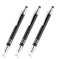 Lighted Tip Pen With Stylus - LED Penlight Light Up Ballpoint With Stylus for Writing in The Dark - Pack of 3 - White Light - GL006