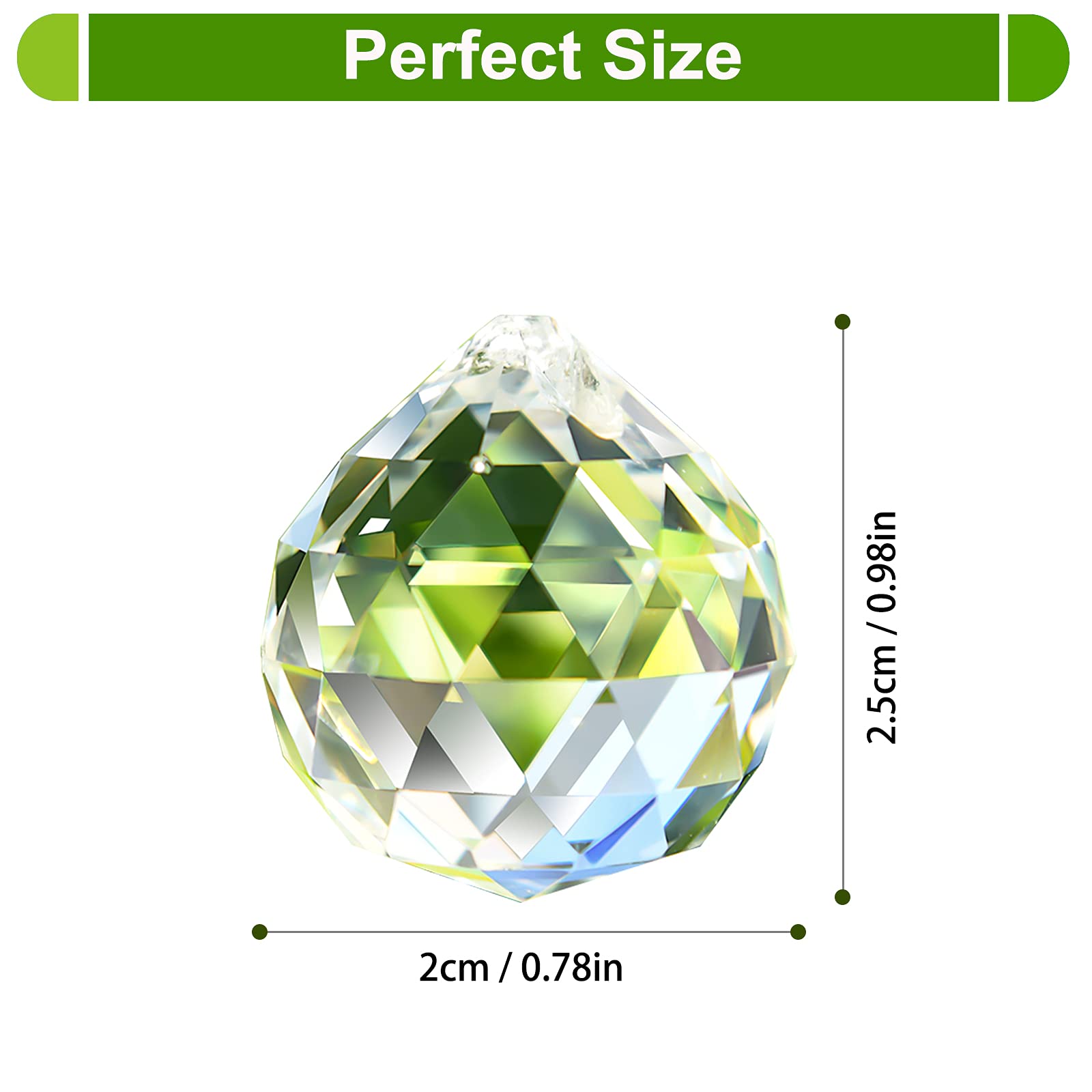 Crystal Prism Ball Sun Catcher - 24 Pack 20mm Hanging Decor for Windows, Wedding, Home, Feng Shui, Chandelier Pendant - Rainbow Maker, DIY Crafts, Gift Idea