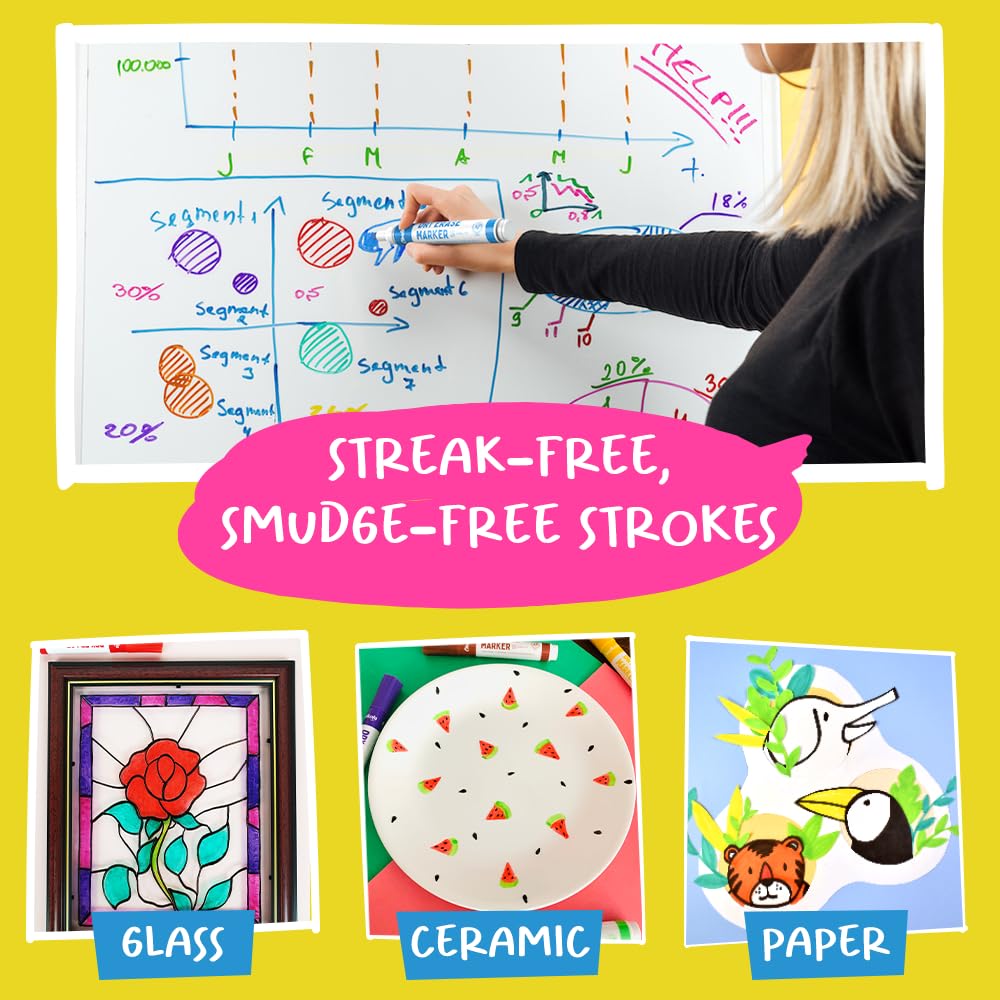 Chalkola Dry Erase Markers Chisel Tip (15 Pack, 12 Colors) | Dry Erase Pens - Non toxic, Low odor Whiteboard Markers for Kids, Teachers, Office, School, Classroom Supplies & Accessories