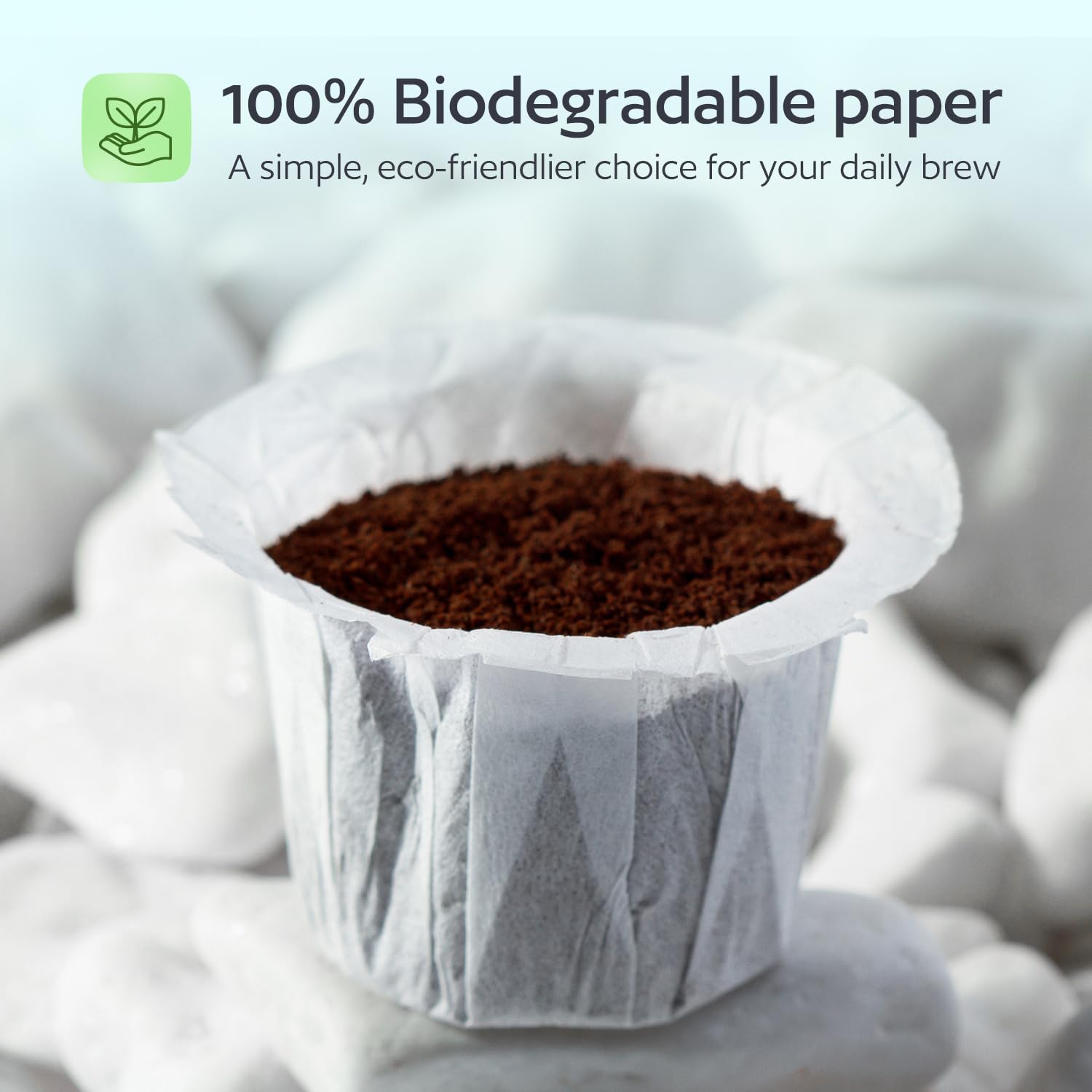 GoodCups Disposable Paper Filters for Reusable K-Cup Pods – 300 Count, Biodegradable Coffee Filters for Keurig Brewers, Easy Cleanup & Smooth Taste