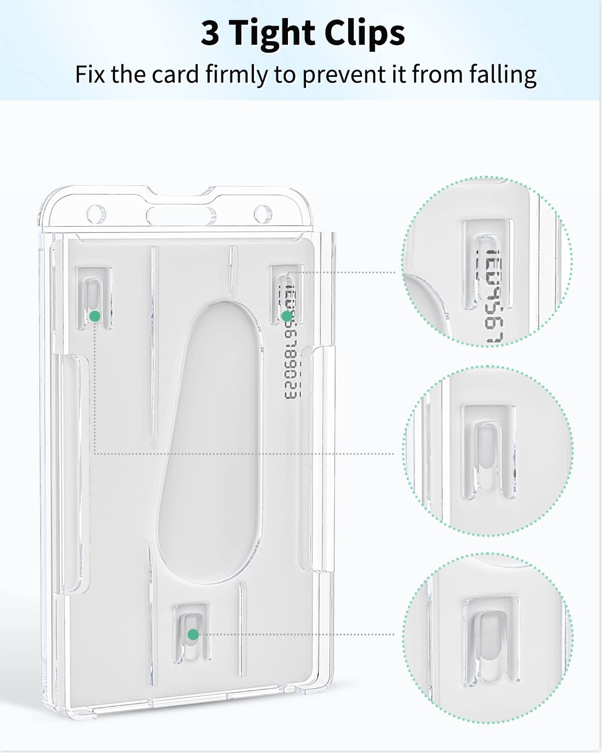 Pawfly 20 Pack Vertical 2-Card Badge Holder with Thumb Slot Hard Transparent PC Case Protector for Office School IDs Credit Cards Driver’s Licenses and Passes