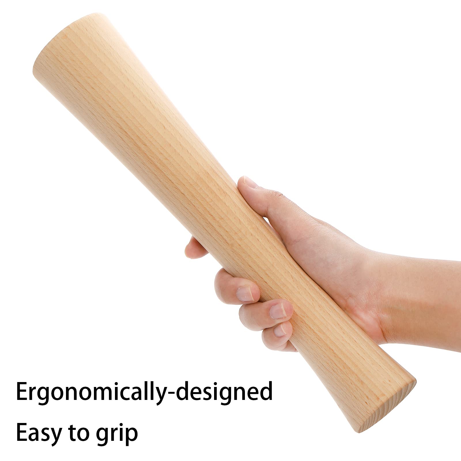Hiceeden 2 Pack Solid Wooden Sauerkraut Pounder for Mason Jars, 12" Cabbage Kimchee Pickle Ponder Tamper, Vegetable Fermentation Tamper, Food Packer and Masher