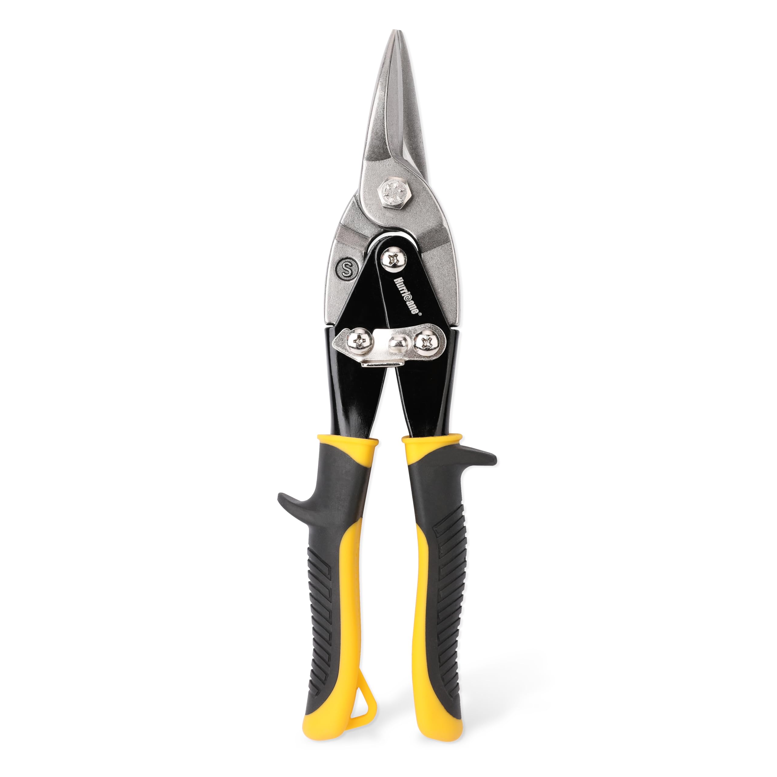 Hurricane 10 Inch Aviation Snips, Straight Cut Metal Shears for Aluminum, Plastic & Thin Gauge Sheet, Regular Sheet Metal Cutter. Ideal for HVAC, Gutter & DIY Projects