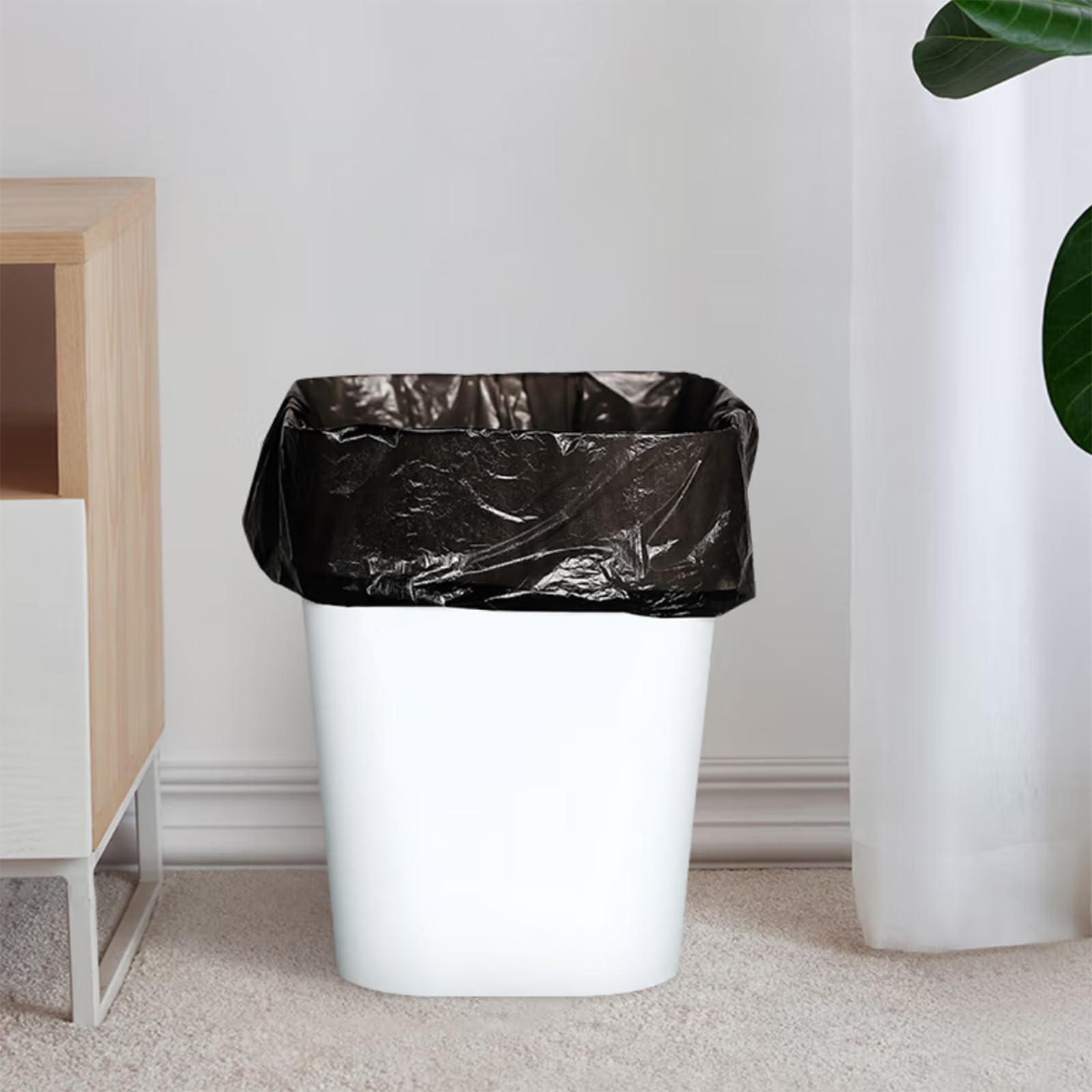 Veefos Heavy Duty 4 Gallon/15L Small Trash Bags - 200 Count, Thick Bathroom Small Garbage Bags, Unscented and Leak-Proof Black Garbage Can Liners for Kitchen, Office and Bedroom