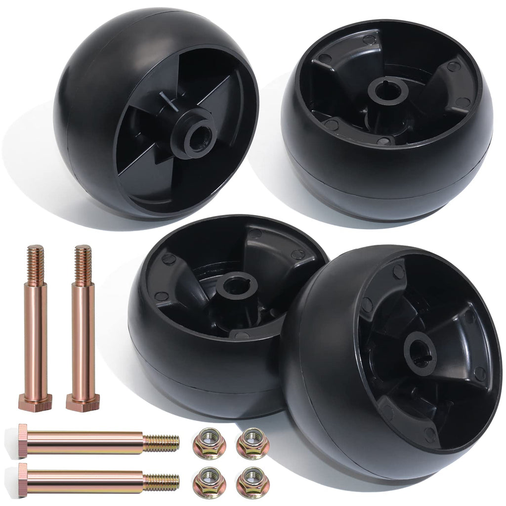 CheeMuii Deck Wheel Kit for MTD Cub Cadet 734-04155 Toro 112-0677 72-025 210-275 5" Deck Wheels with Shoulder Bolts Locknuts Pack of 4