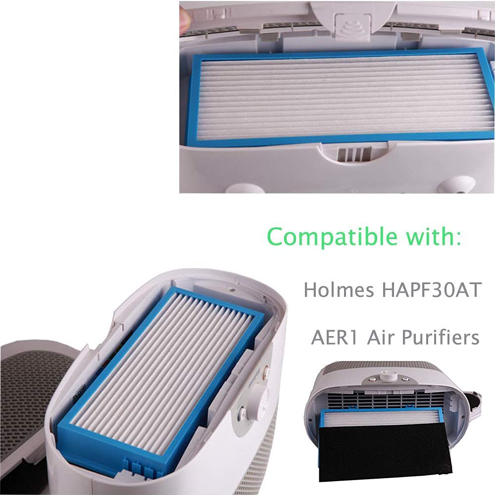 I clean 3 Packs Replacement Filter for Holmes AER1 HEPA Air Filter,Compatible with Holmes Air Purifier Filter AER1 HAPF30AT and HAP242-NUC（with 9 Carbon Filter Sponge）