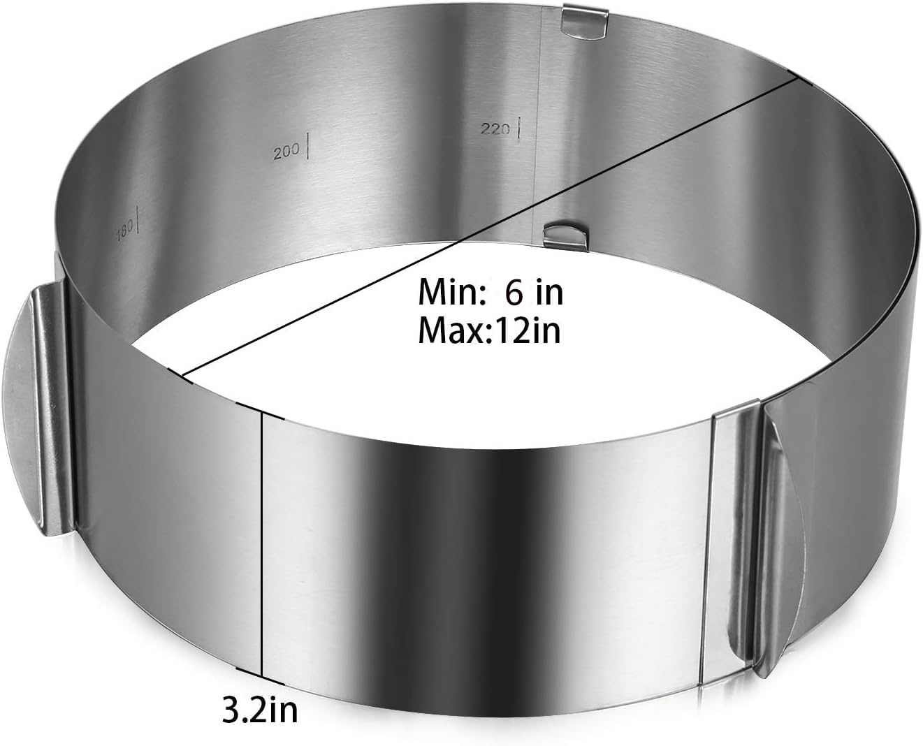 CALIFORNIA CADE ELECTRONIC Cake Mold-Cake Ring-Adjustable Round Stainless Steel 6 Inch to 12 Inch Cake Ring Mold - Cake Baking Supplies