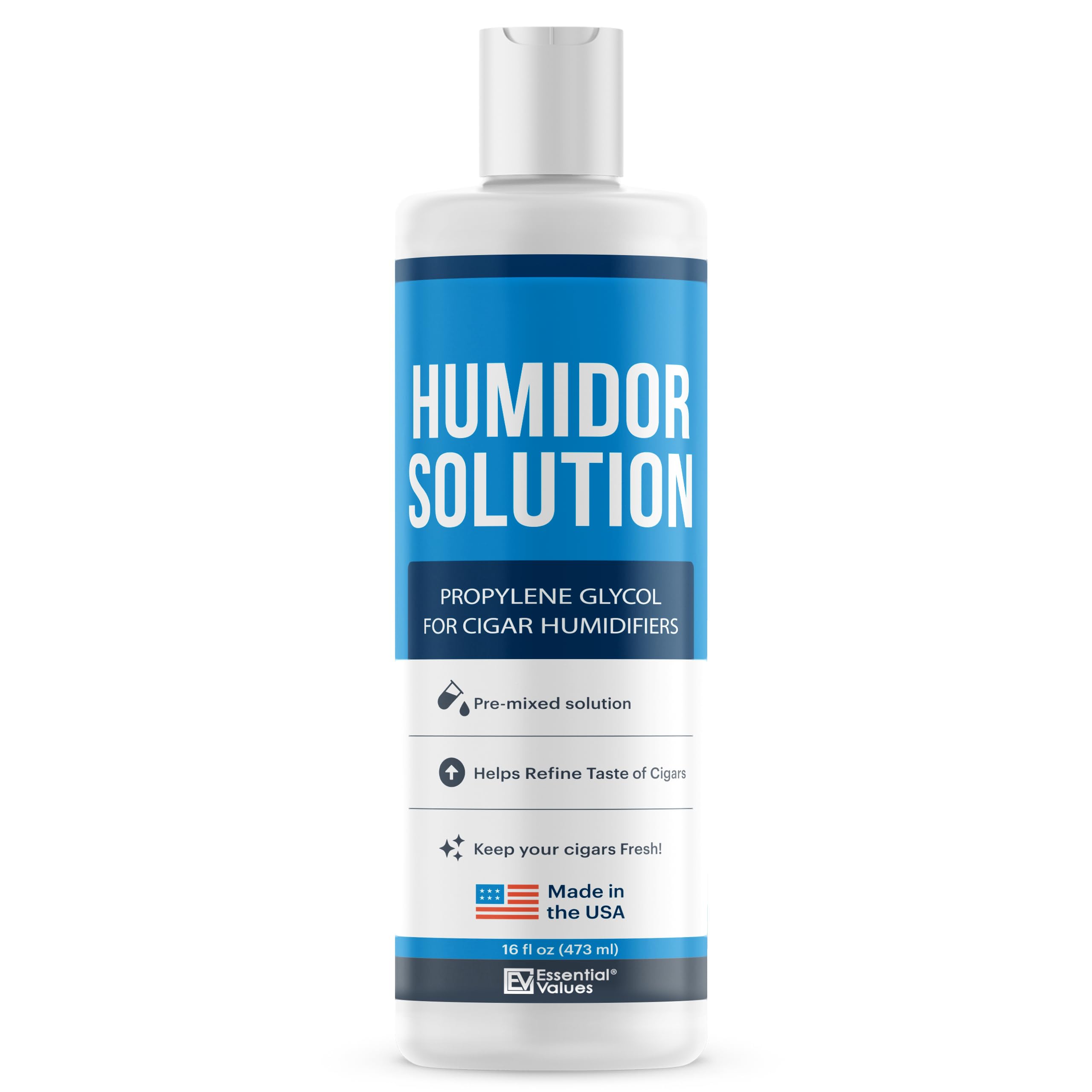 Essential Values Cigar Humidor Solution (1 Pack) 16oz Propylene Glycol Solution (PG Solution) for Humidifiers. Humidor Accessories and Supplies