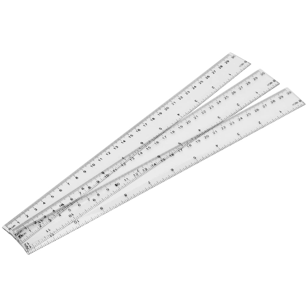 KEILEOHO 120 Pack 12 Inch Clear Plastic Ruler, 30CM Rulers Bulk Flexible with Centimeters and Inches for School Supplies