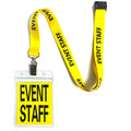 25 Set Yellow Event Staff Lanyard, with Plastic Card Holder and Pass Card, Identifiable Event Lanyard, for Conference School Concert Backstage and Other Activities