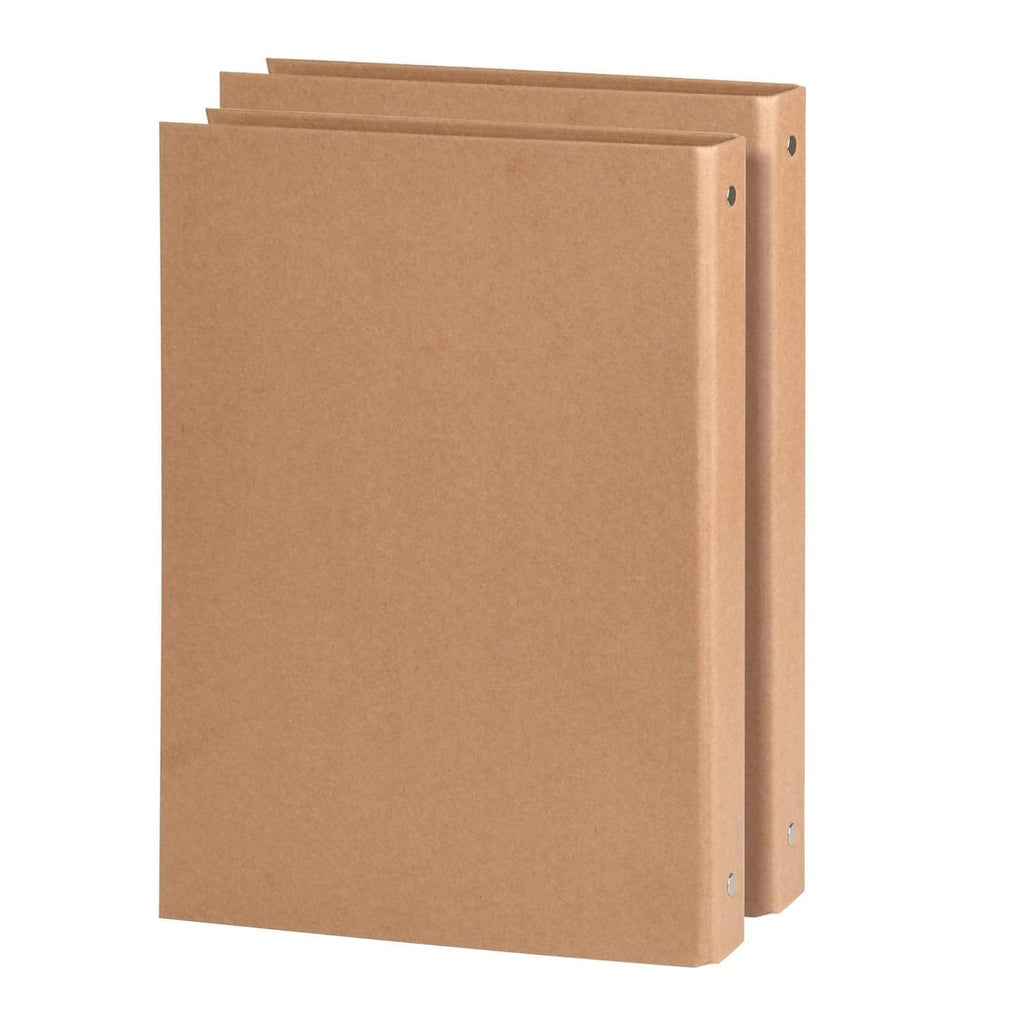 A4 Kraft Binder 3-Holds Round Ring Binder 2 Pack, Durable Binding Hard Cover Protector for Journal, Notebook, Inserted Sheets & Refill Paper, Holds 200 Sheets Capacity (A4 Size)