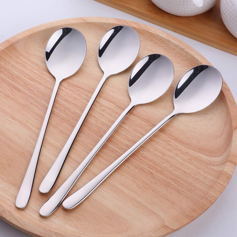 10Pcs Flatware Sets, Silver Spoons and Forks Set, Stainless Steel Dinner Spoons and Dinner Forks, Services for 5