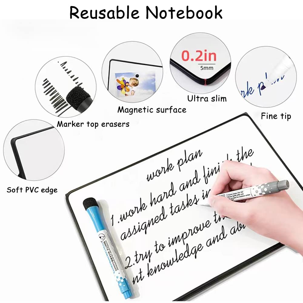 Small Dry Erase WhiteBoard Portable A4 Magnetic White Board Desktop Mini Drawing Notice Boards for Kid Student Writing & Drawing, School, Classroom, Home Use