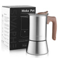 Sivaphe Induction Moka Pot Stainless Steel Stovetop Espresso Pots Strong Coffee Maker 4 Cup /200ml