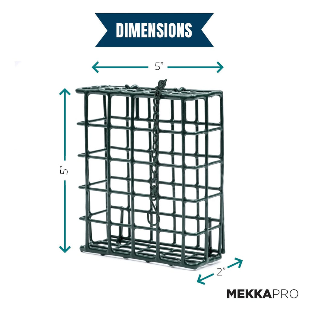 MEKKAPRO Double Delight Suet Feeder 2-Pack with Metal Roof, Dual Capacity, Weather-Resistant Hanging Bird Feeders - Easy to Use, Ideal for Clinging Birds, Woodpeckers, Nuthatches, Chickadees