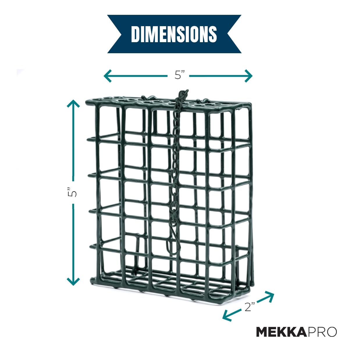 MEKKAPRO Double Delight Suet Feeder 2-Pack with Metal Roof, Dual Capacity, Weather-Resistant Hanging Bird Feeders - Easy to Use, Ideal for Clinging Birds, Woodpeckers, Nuthatches, Chickadees