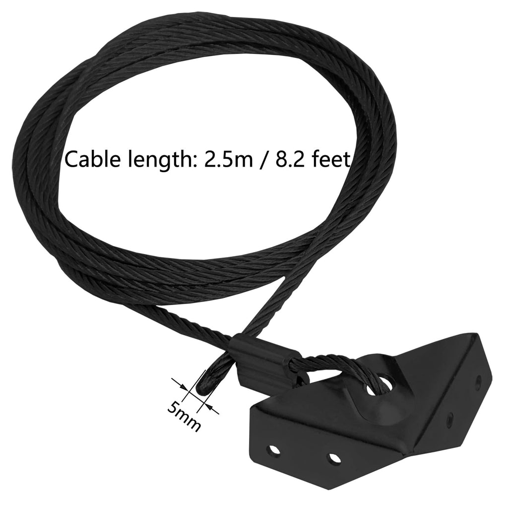 Supporting Alloy Steel Anti-Sag Gate Cable Kits for for Outdoor Wooden Fence Gate Door Support, 5mm Diameter 0.9 Feet (1, Black)