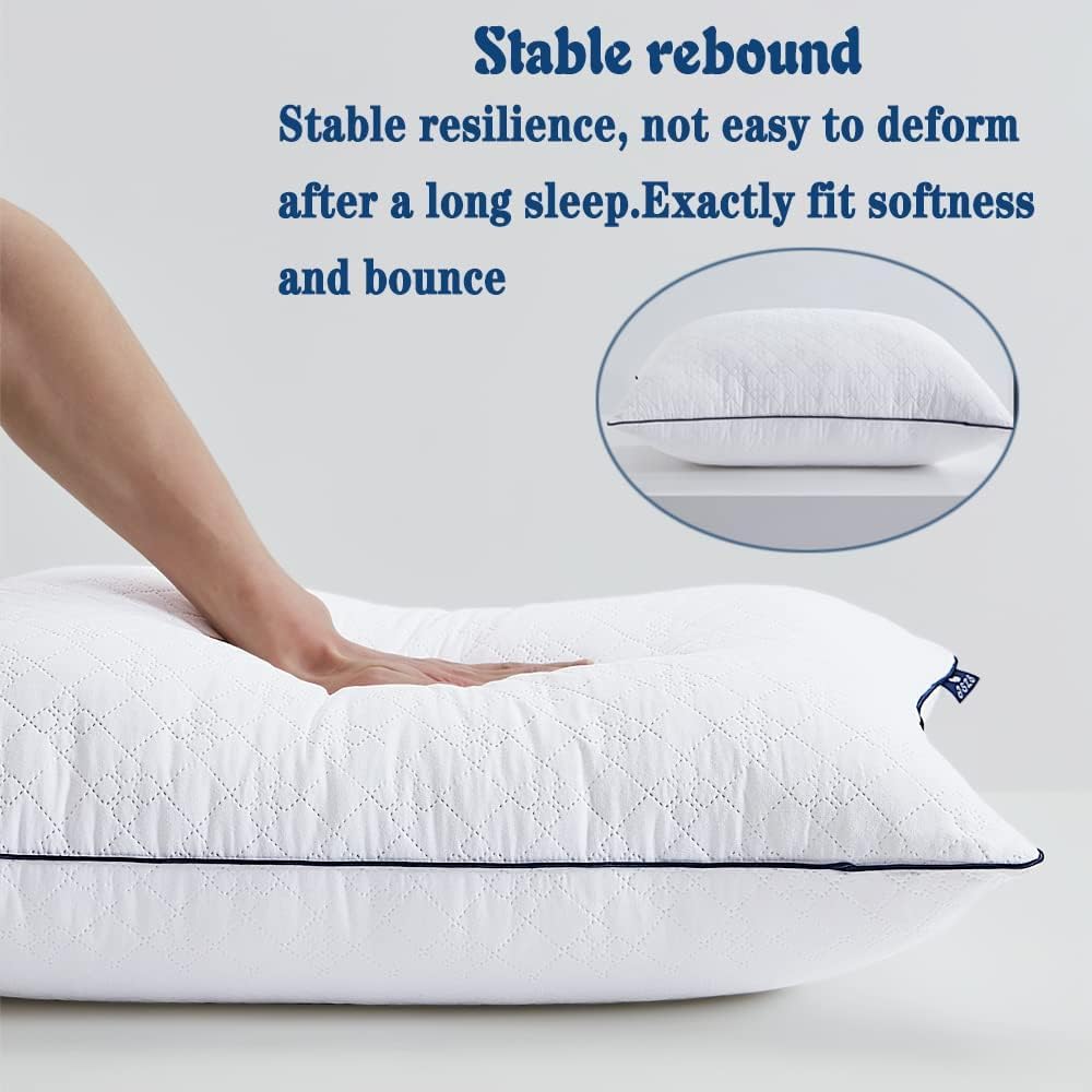 JSWF Bed Pillows for Sleeping Queen Size 2 Packs，Ultra Soft Fluffy ，Premium Soft Down Alternative Fill Set of 2 for Back,Zipper Opening Design, can add and Remove Filler According to Your Needs