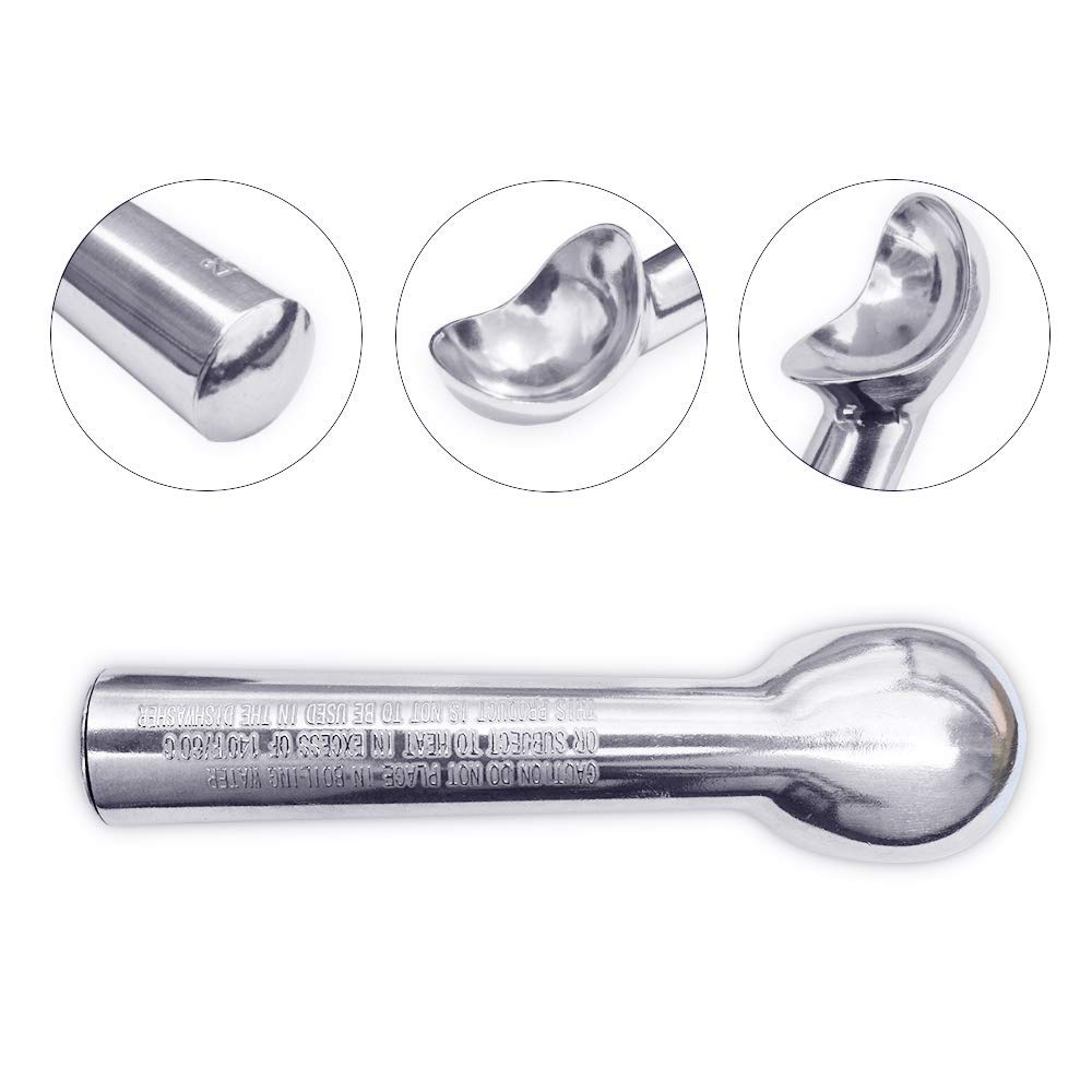 Cozihom, 3 Packs, 2 OZ Aluminum Ice Cream Scoop, Cookie Scoop, Ice Scoop Spade with Heat Conductive Handle, Non-Stick and Easy to Use, Simple One-Piece Aluminum Design Easy Release