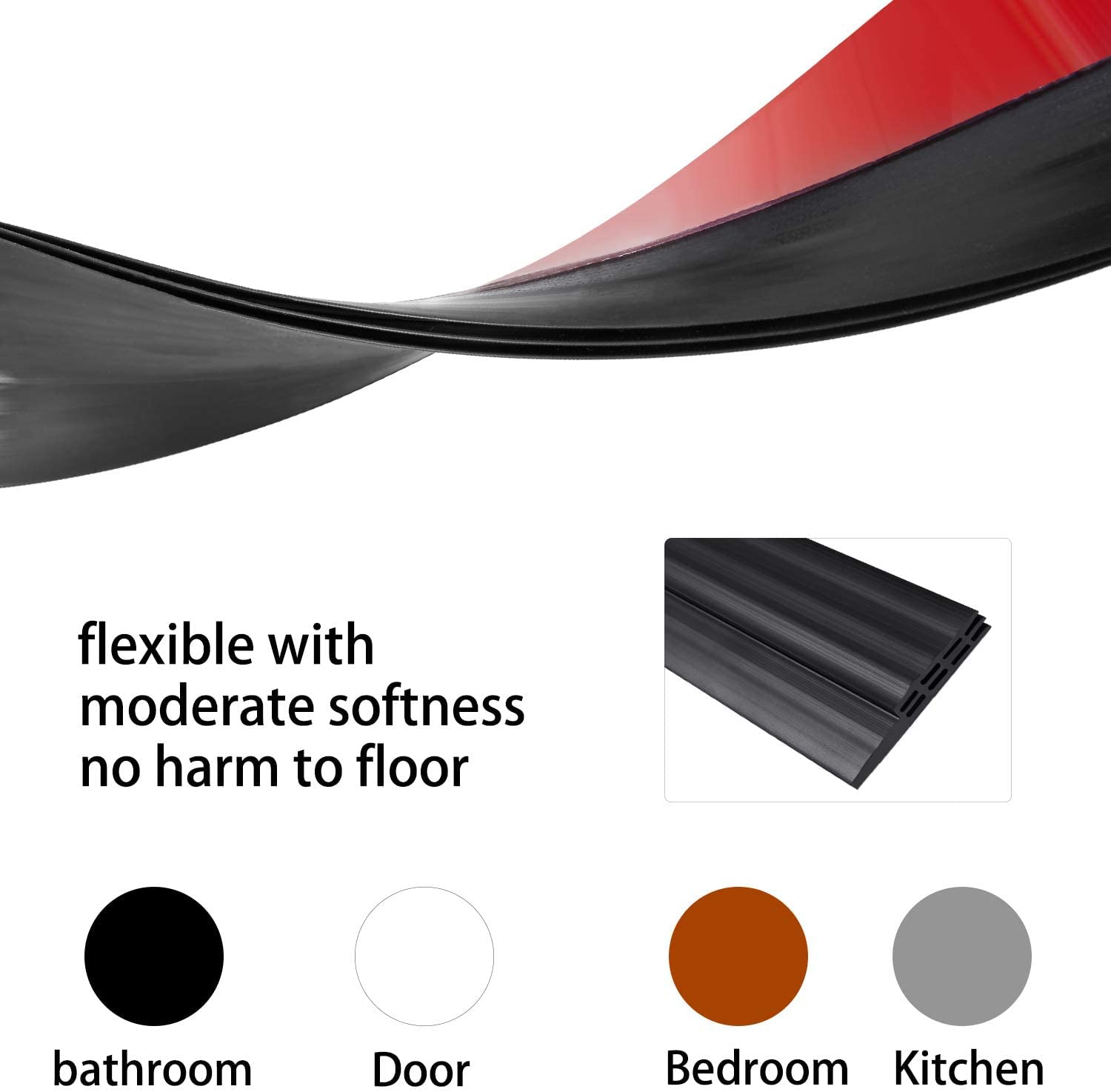 Door Draft Stopper Under Door Seal for Exterior/Interior Doors, Door Sweep Strip Under Door Draft Blocker, Soundproof Door Bottom Weather Stripping, 2" W x 39" L, (White) (White) (White, 2-pack 2" W x 39" L)