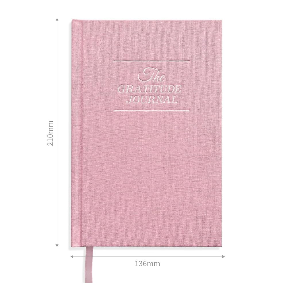 The Gratitude Journal RUIFUNETEK A5 Daily Gratitude-Journals, Effective Hardcover Gratitude&Journal, Five Minutes Guide Daily Planner for More Happiness, Positivity, Affirmation, Mindfulness (Pink)