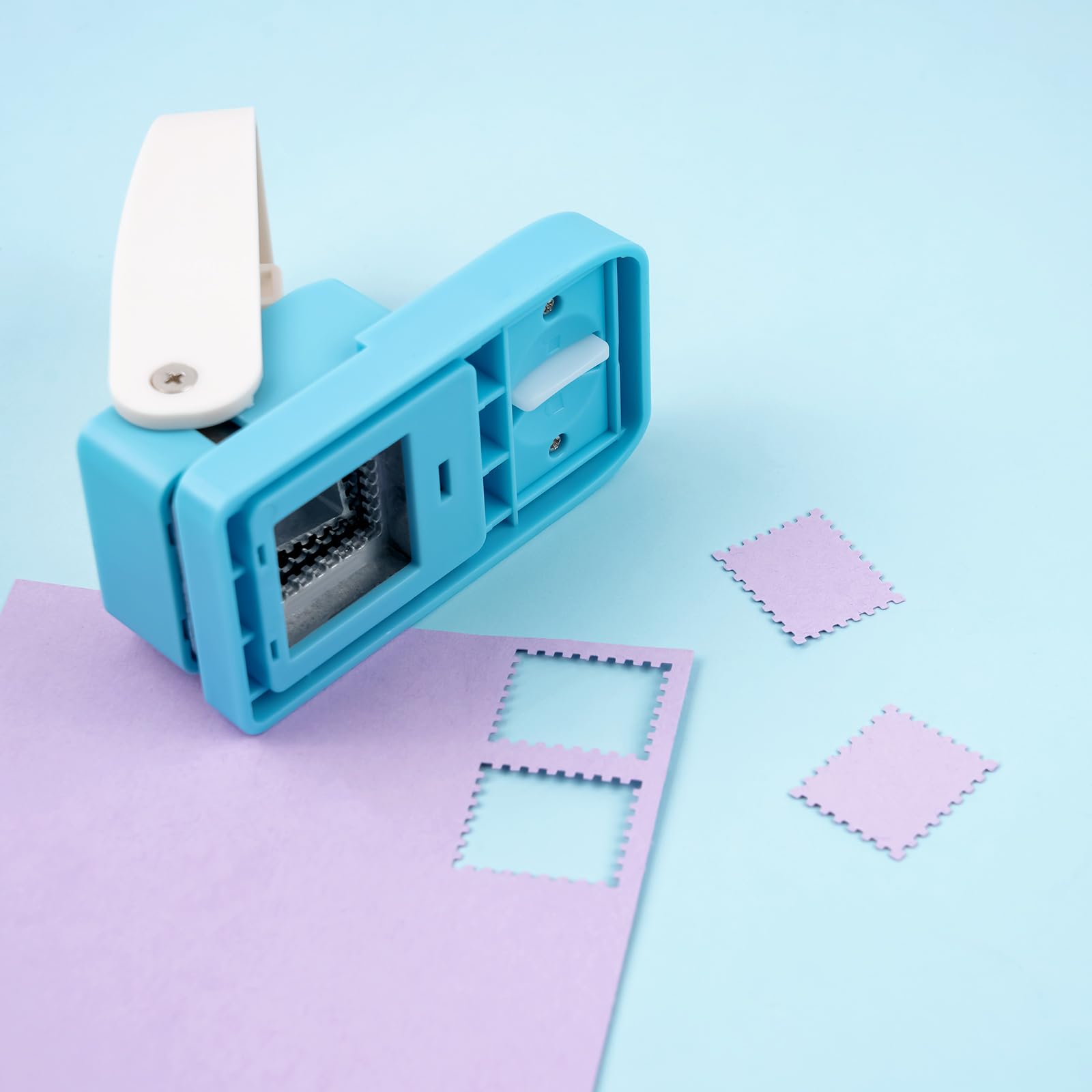 Stamp Puncher, Stamp Punch, Postage Stamps Punch, 1X0.8inch Rectangular Stamps Cutout Punches, Lever Paper Punches for Crafting, Square Craft Hole Puncher for Paper Crafts DIY Scrapbooking Journaling