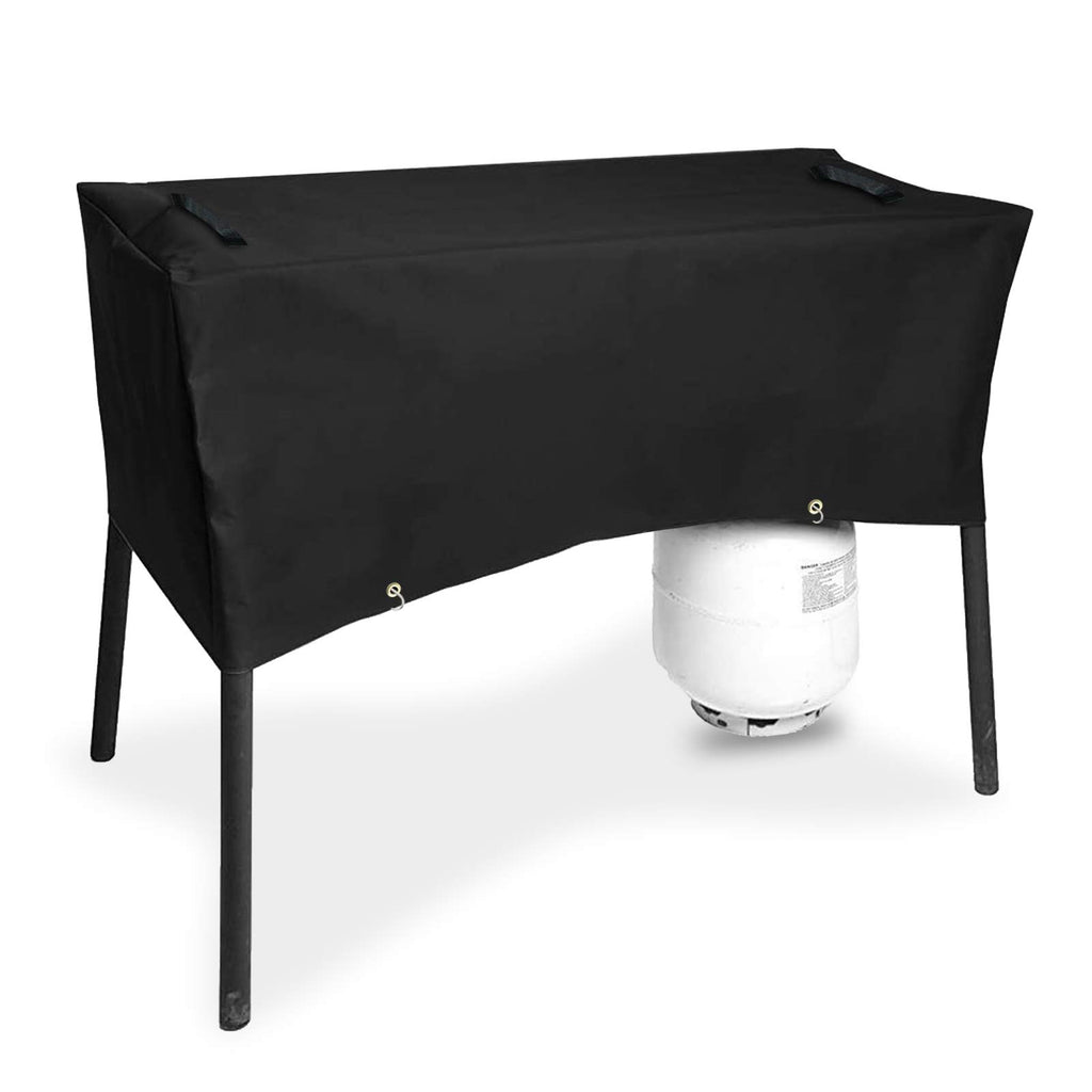 Grisun Patio Cover for Camp Chef 3 Burner Stoves, Waterproof Anti-Fade 3 Burner Stove Cover for PRO90, PRO90X, SPG90B, TB90LW, TB90LWG, TB90LWG15, DB90D, Handles for Easy Lifting, 600D Fabric, Black